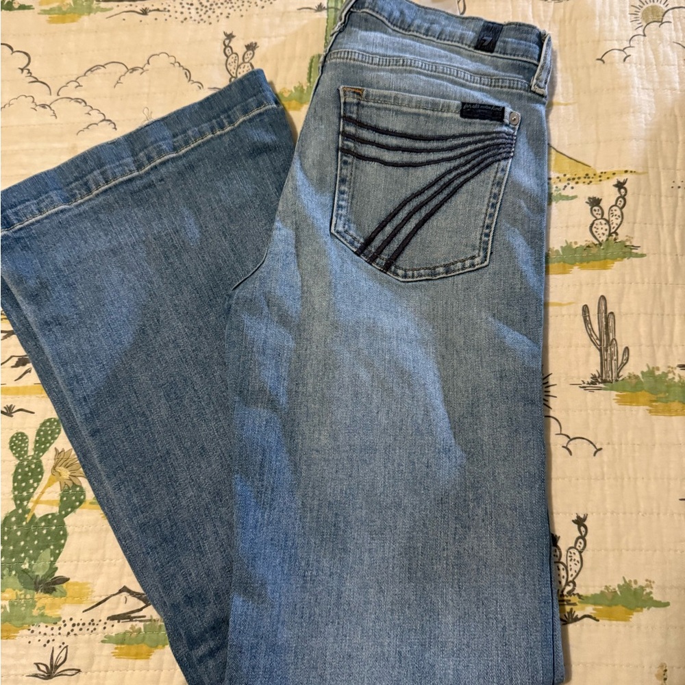 7 For All Mankind Light Blue Boot Cut Jeans